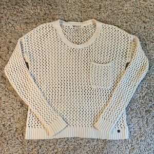 Roxy Crocheted Cream Sweater Women’s Medium